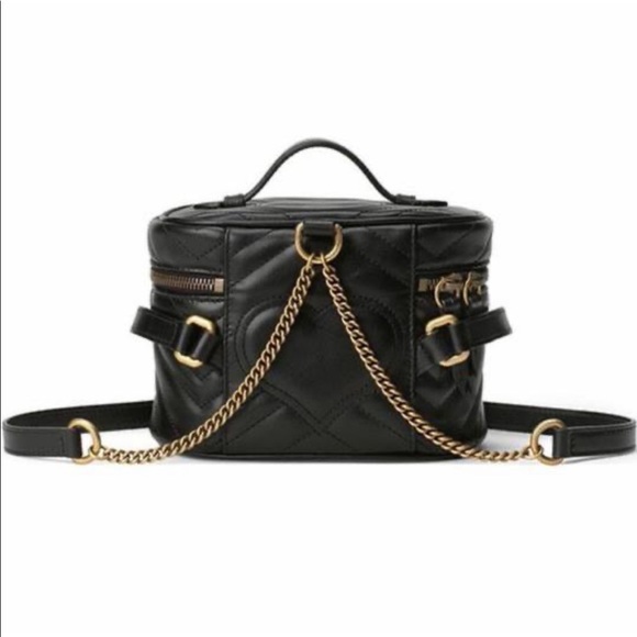Gucci GG Marmont Mini Matelassé Black Leather Backpack New Authentic - Picture 10 of 16